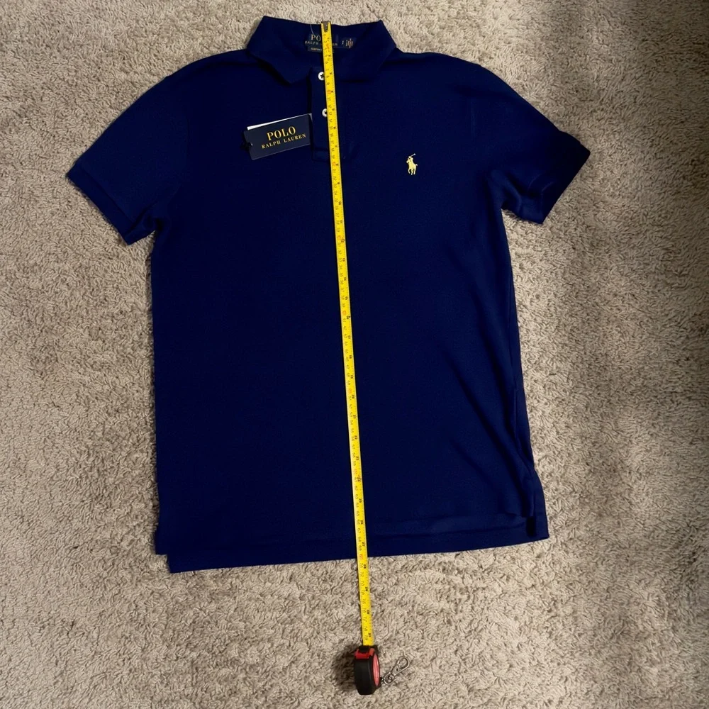 Authentic Ralph Lauren Short Sleeve Slim Fit Polo Core Replen Blue Men's Small